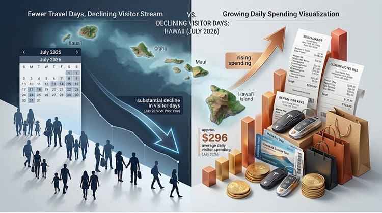 Hawaii Is Still Attracting Visitors, But They Are Staying Less Time